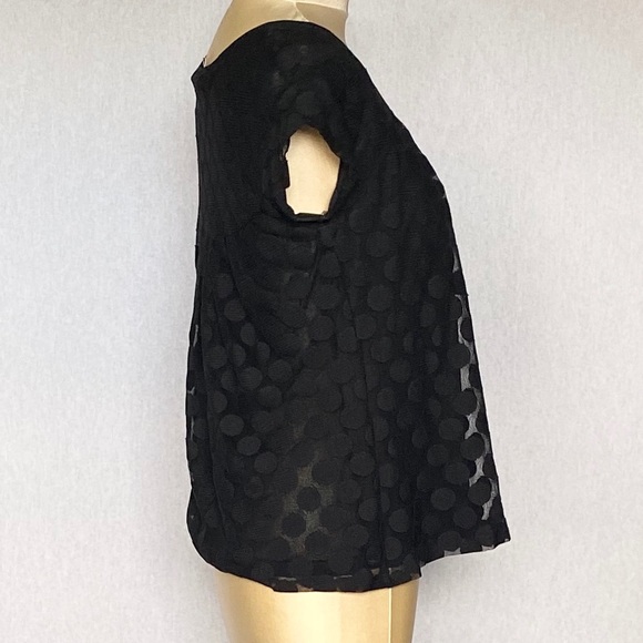 KENNETH COLE Black Polka Dot Top - Picture 3 of 8